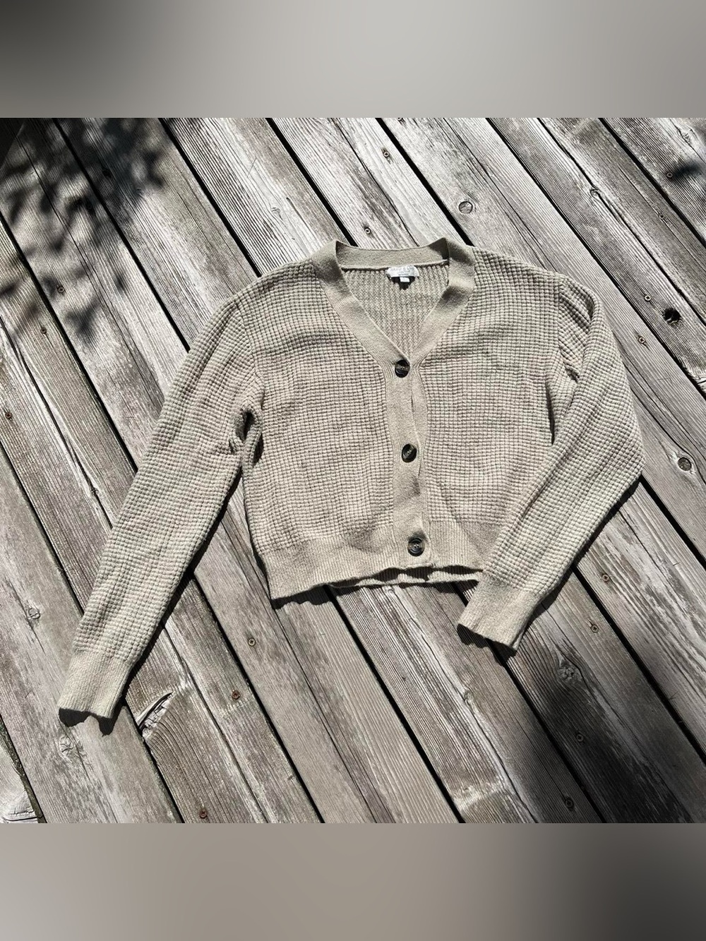 Warm & Cozy sage green knit cropped cardigan